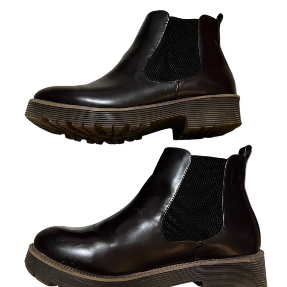 New Look Dark cherry Red Chelsea boots size 37 ~ 6.5 US Women - Picture 1 of 6